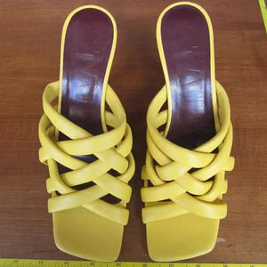 NWT STAUD Yellow Strappy Sandals